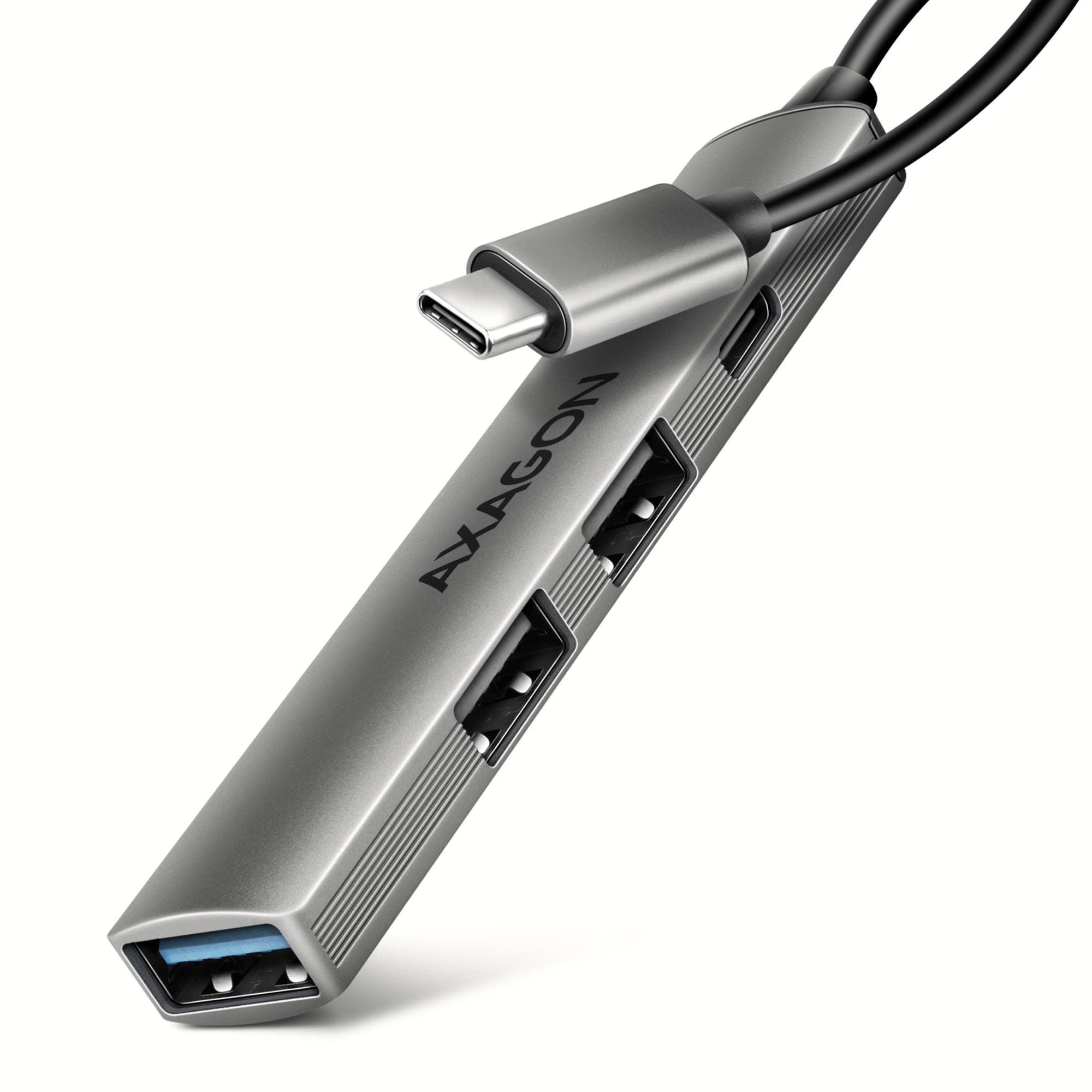 AXAGON HUE-STC ALU STRIP USB hub, 4 ports, 12 cm USB-C cable