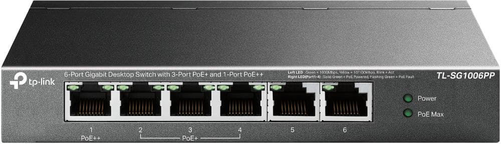 TP-LINK TL-SG1006PP 6-portne Gigabit lüliti PoE+ – soodne hind