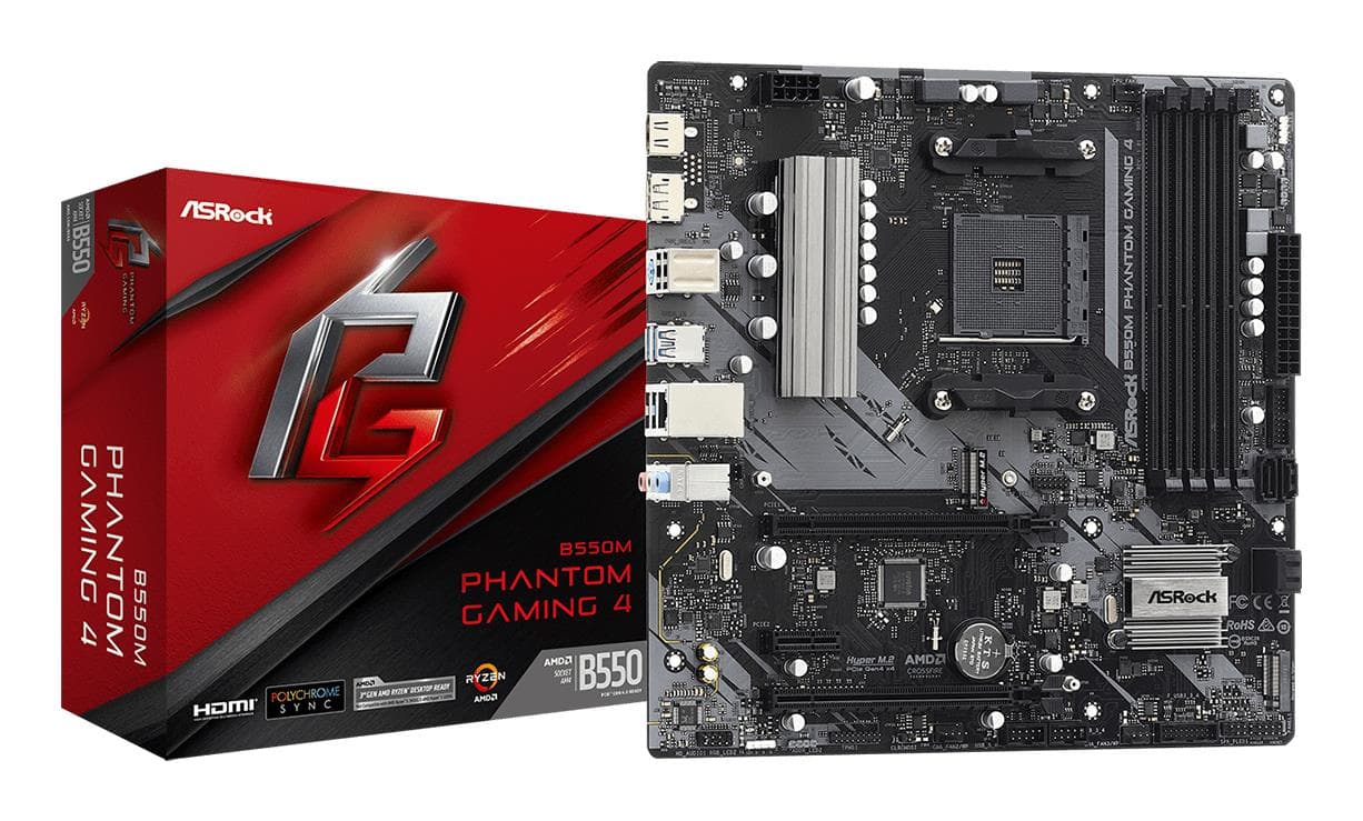 Emaplaat ASRock B550M Phantom Gaming 4, AM4, Micro-ATX, DDR4