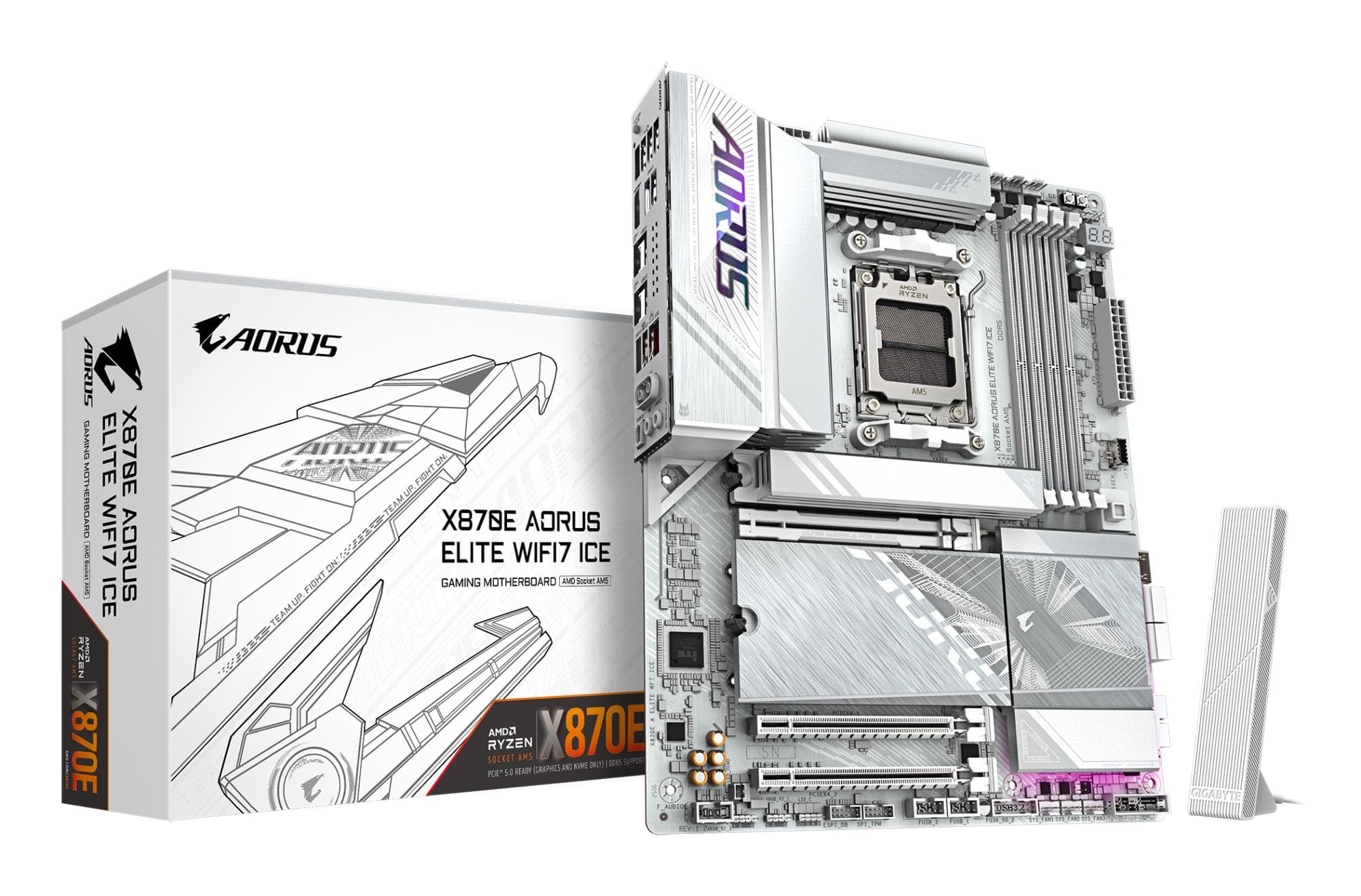 Emaplaat Gigabyte X870E Aorus Elite WiFi7 Ice, AM5, ATX, DDR5