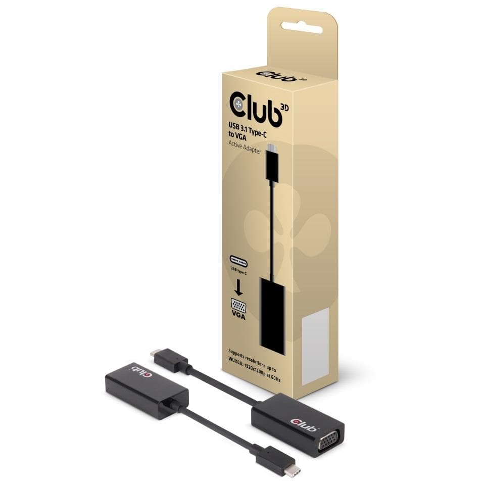 Активный переходник Club 3D USB-C → VGA, CAC-1502