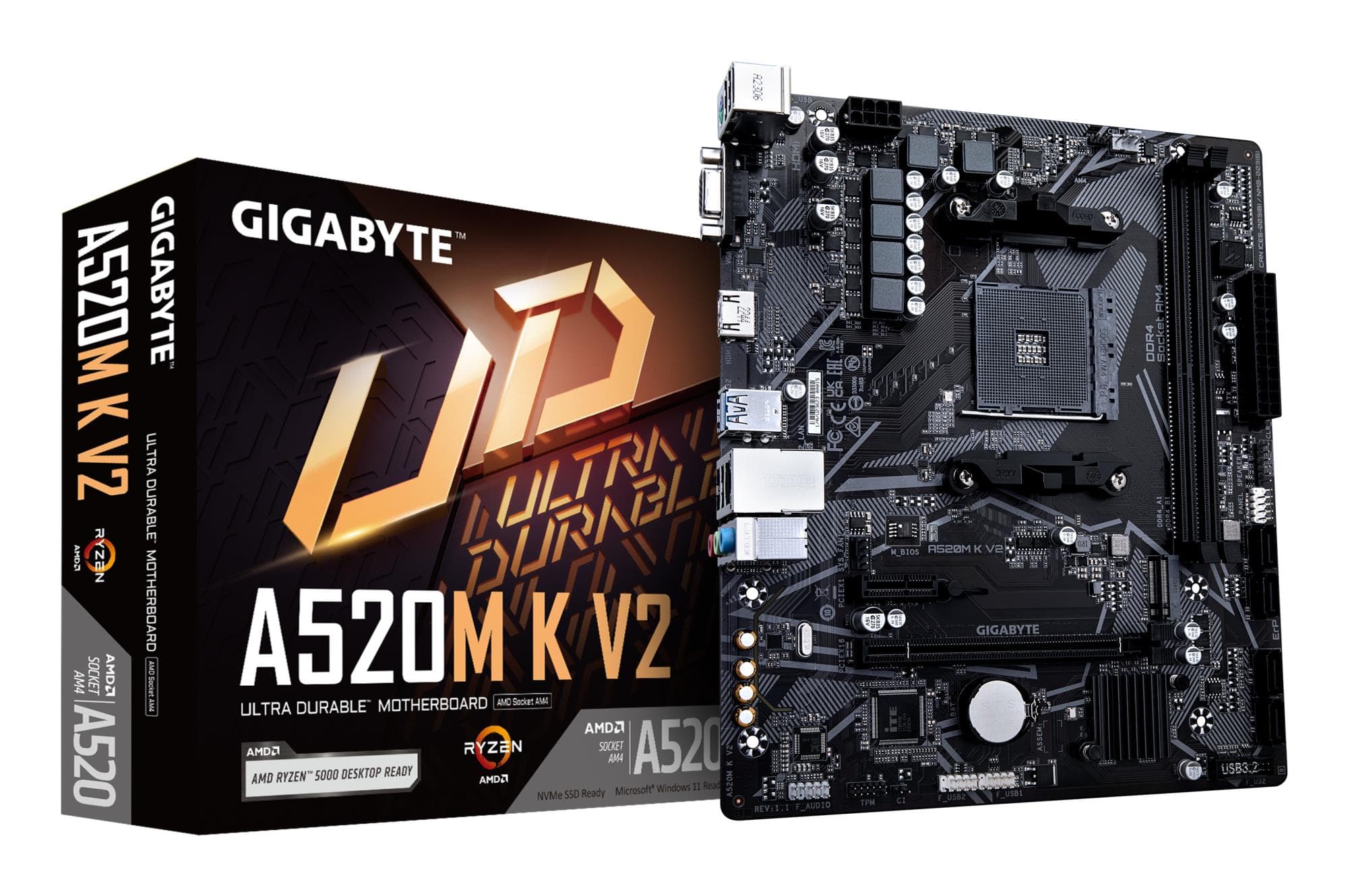 GIGABYTE A520MKV21.1 AMD Socket AM4 Micro-ATX Motherboard – Budget Build