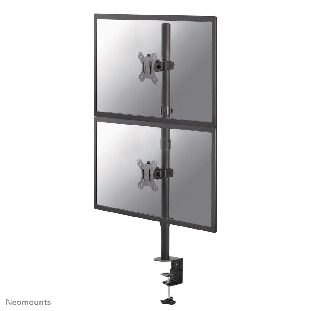 Neomounts FPMA-D550DVBLACK dual monitor desk mount, 10–32″, stacked