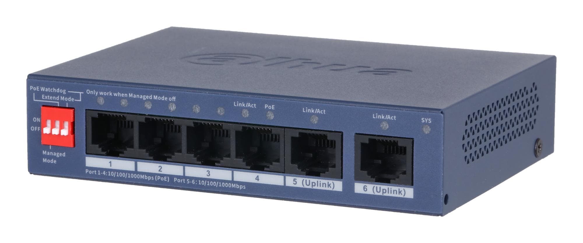 Коммутатор Dahua CS4006-4GT-36, 4 порта PoE, 36 Вт, облачное управление