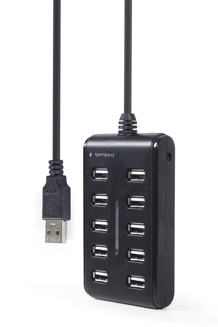 Gembird UHB-U2P10P-01 USB 2.0 hub, 10 ports, power switch