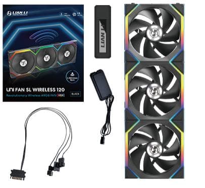 Korpuse ventilaatorid Lian Li UNI FAN SL Wireless 120, 3 tk, must