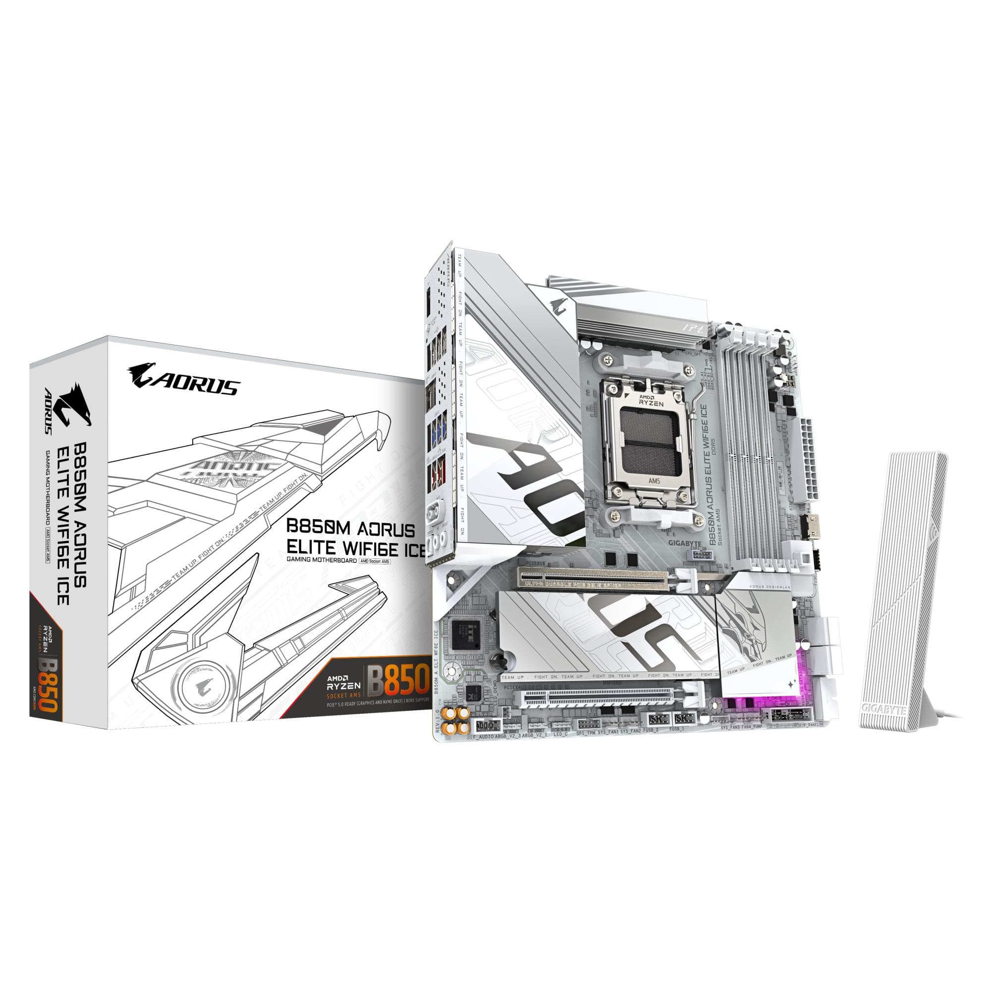 Emaplaat Gigabyte B850M Aorus Elite WiFi6E Ice, AM5, Micro-ATX, DDR5