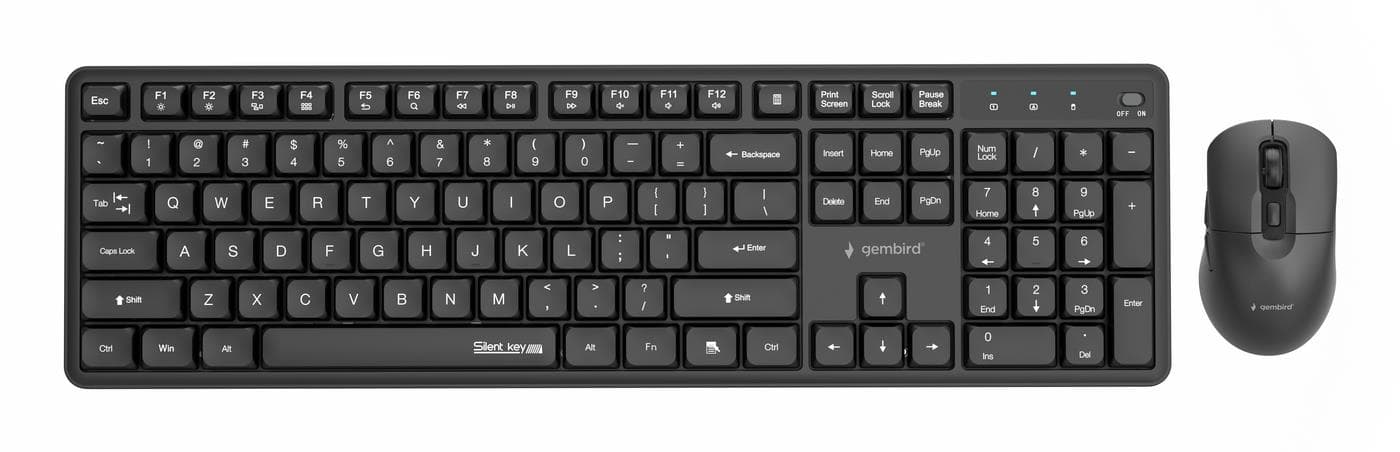 Gembird KBS-WMS-01 wireless keyboard and mouse set, silent keys