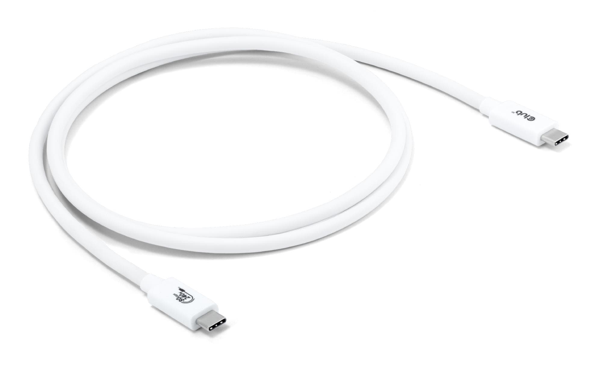 CLUB3D USB-C kaabel 1.2m valge – kiire andmeedastus