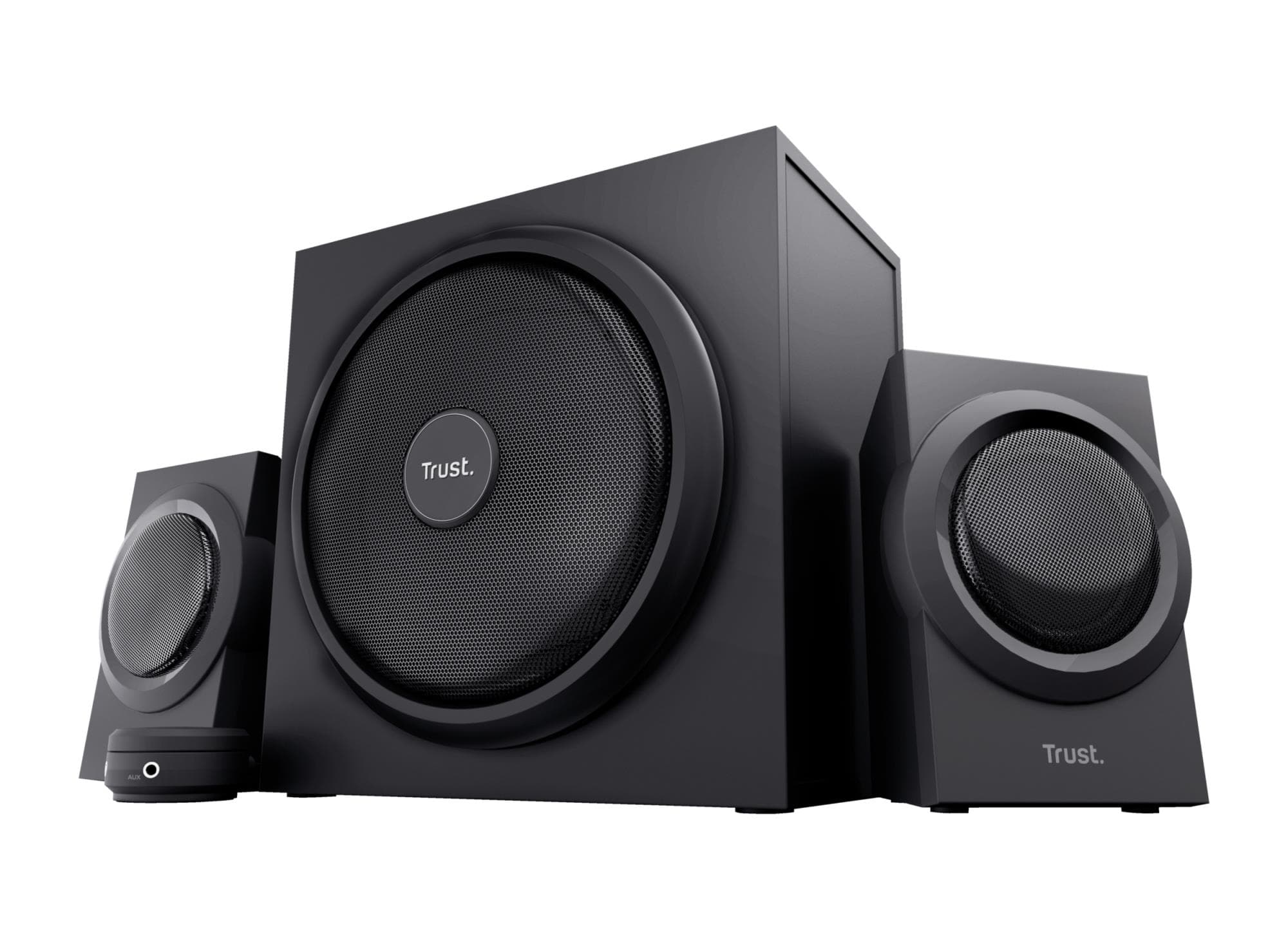 Kõlarisüsteem Trust Yuri, 2.1, 60 W RMS, puidust subwoofer