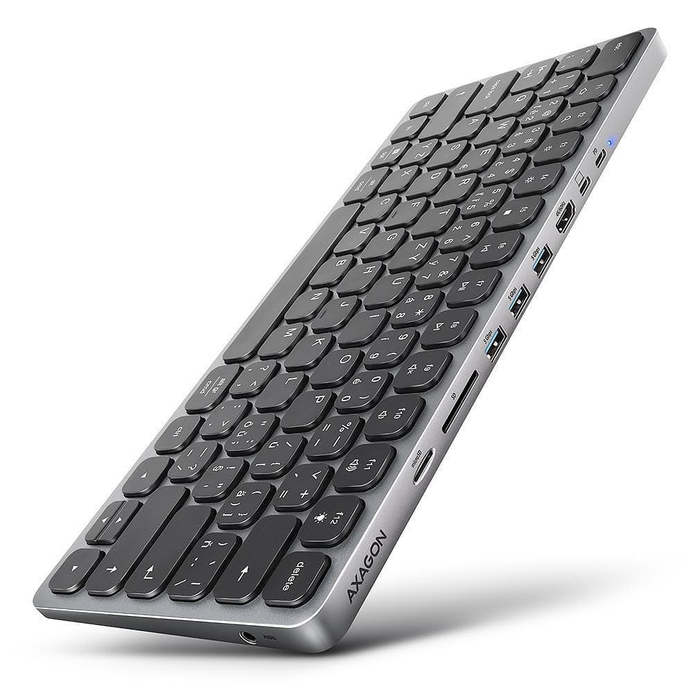 AXAGON HMC-KB-US Keyboard + 9-Port USB Hub Combo Deal
