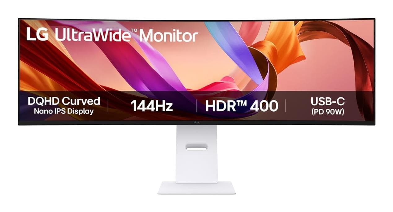 LG UltraWide 49U950A-W monitor, 49″, Nano IPS, Dual QHD 32:9, 144 Hz