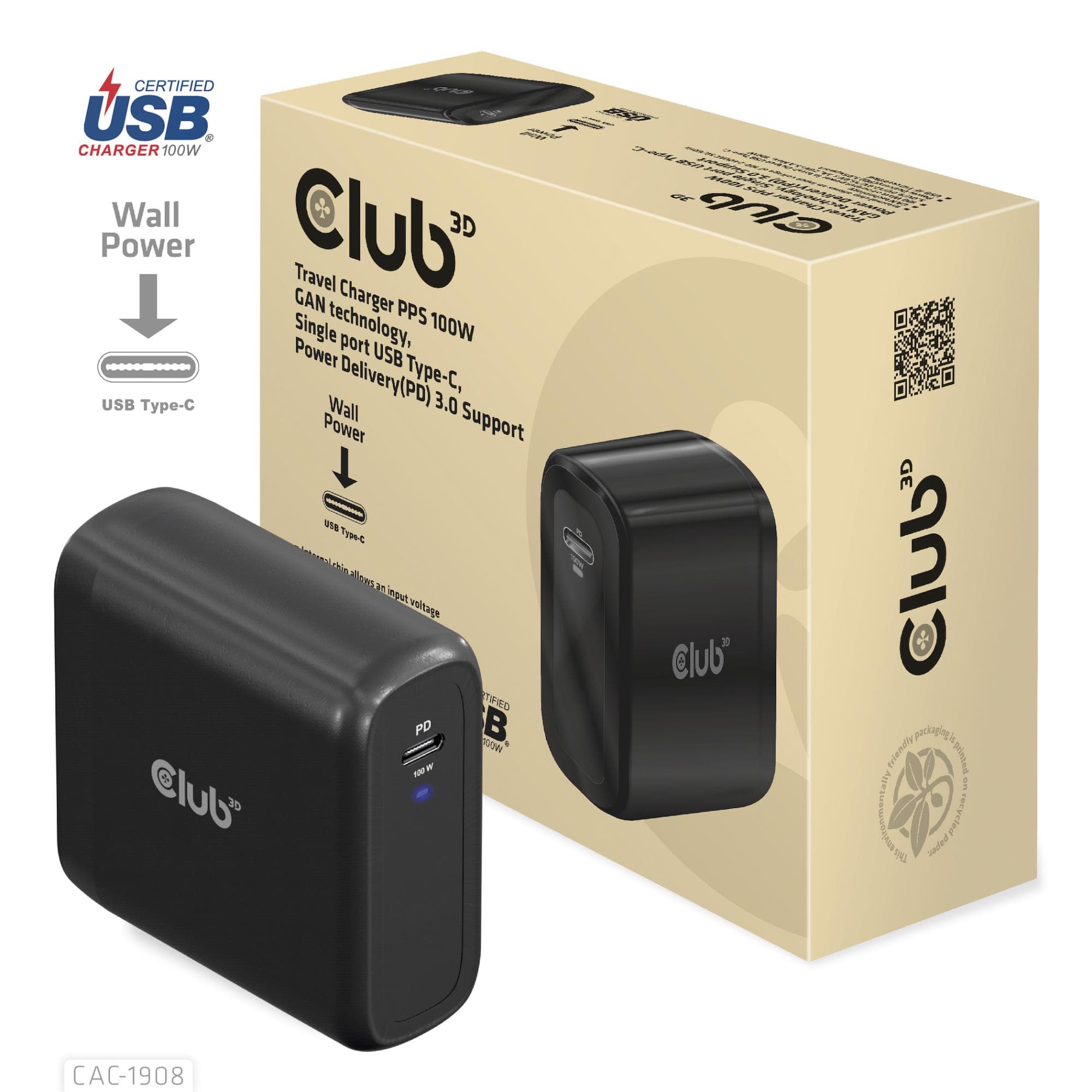 CLUB3D USB-C 100W reisilaadija soodne hind