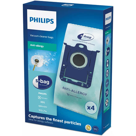 Philips s-bag FC8022/04 dust bags, 4 pcs