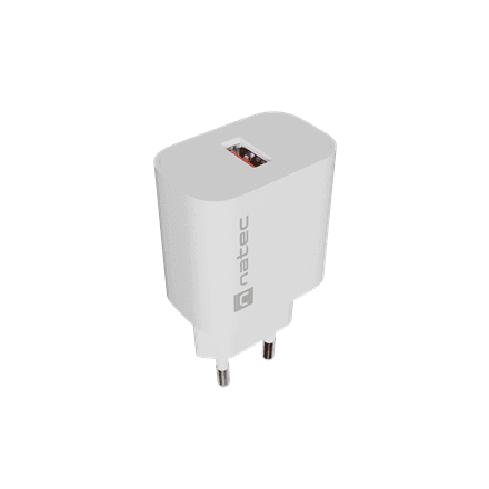 Сетевое зарядное устройство Natec Ribera, 18 Вт, USB-A, белый, NUC-2392