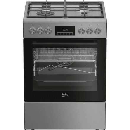 Плита Beko FBMA61330GXDT, газ, электродуховка, 60 см, нержавеющая сталь