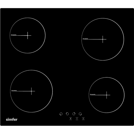 Pliidiplaat Simfer H6.040.DECSP, 4 tsooni, must
