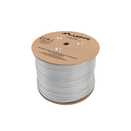 Кабель витая пара Lanberg Cat 5e SF/UTP LSZH CU, бухта 305 м, серый
