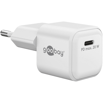 Сетевое зарядное устройство Goobay Nano, 20 Вт, USB-C PD, GaN, белый