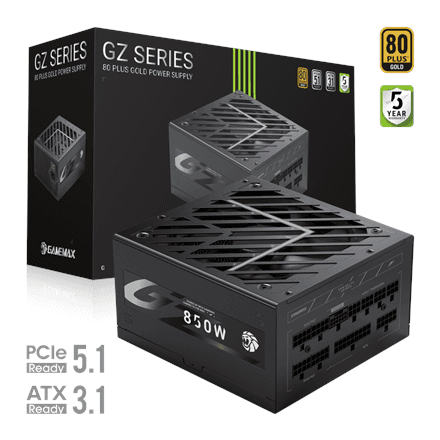 Gamemax GZ 850G toiteplokk 850 W, 80 PLUS Gold, täismodulaarne