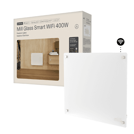 Paneelradiaator Mill Glass GL400WIFI4, 400 W, WiFi, IPX4, valge