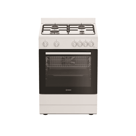 Плита Indesit I6G5KCW, газ, электродуховка, 60 см, белая