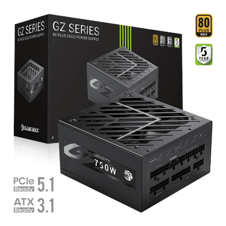 Gamemax GZ 750G toiteplokk 750 W, 80 PLUS Gold, täismodulaarne