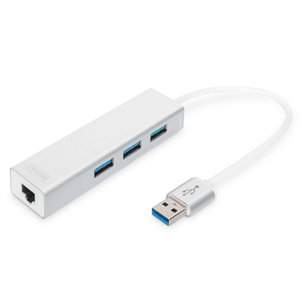 Digitus DA-70250-1 USB 3.0 hub with Gigabit LAN, 3 ports