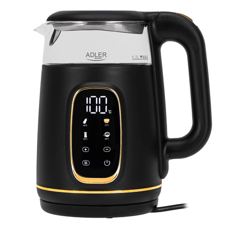 Adler AD 1305 kettle, black / gold, 1.7 l, 2200 W