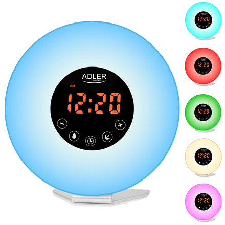 Adler AD 1916 wake-up light alarm clock, FM radio and nature sounds