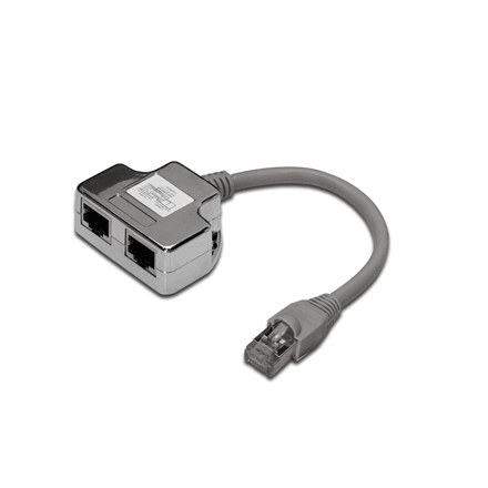 Y-переходник Digitus DN-93904, Cat 5e, вилка RJ45 → 2 × гнездо RJ45, 0,19 м, чёрный