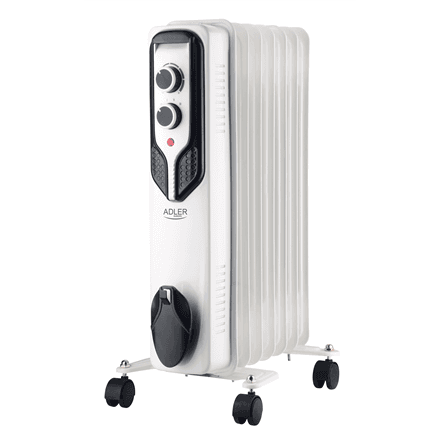 Õliradiaator Adler AD 7815, 1500 W, 7 ribi, valge