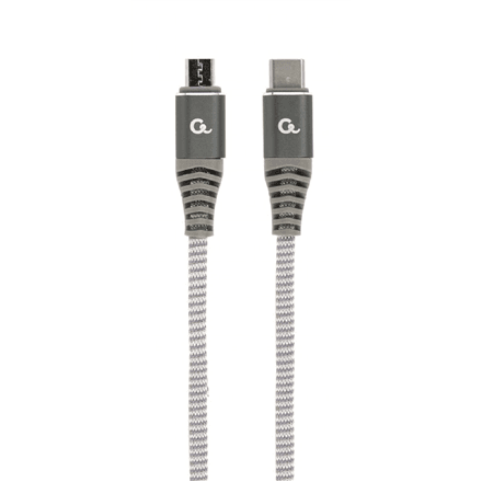 USB-C – micro-USB kaabel Cablexpert, 1,5 m, puuvillase punutisega