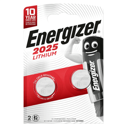 Дисковые батарейки Energizer CR2025, литиевые, 2 шт.
