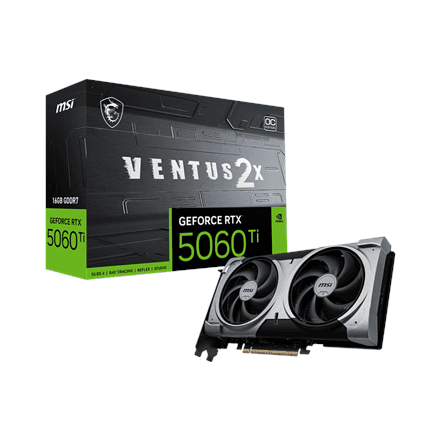 Видеокарта MSI GeForce RTX 5060 Ti VENTUS 2X OC PLUS, 16 ГБ GDDR7, PCIe 5.0