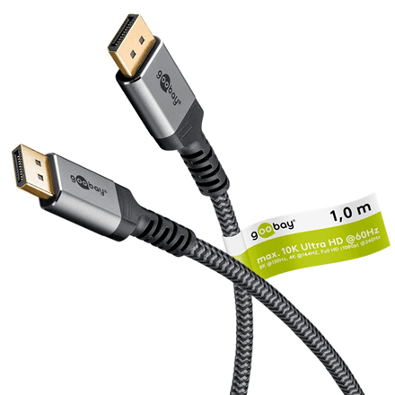 DisplayPort-kaabel Goobay, DP 2.1, 54 Gbit/s, 1 m, 75679