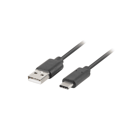 USB-C – USB-A kaabel Lanberg, 1,8 m, USB 2.0, QC 3.0, must