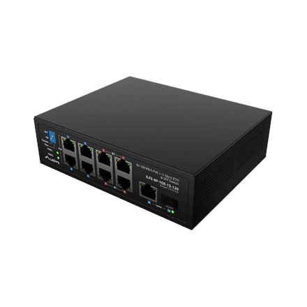 Lanberg ILFE-8P-1GE-1S-120 tööstuslik PoE switch, 8 PoE porti, 120 W