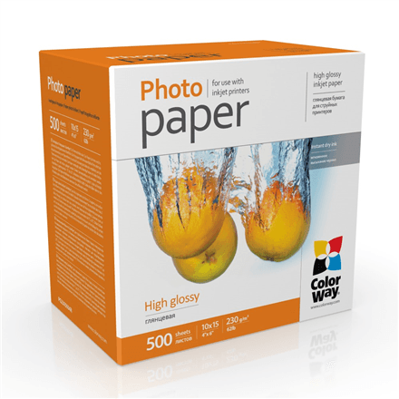 ColorWay glossy photo paper, 10×15 cm, 230 g/m², 500 sheets