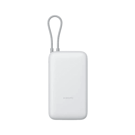 Akupank Xiaomi 20000 mAh, sisseehitatud kaabel, helehall