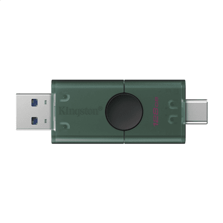 Kingston DataTraveler Duo 128 GB USB-mälupulk, must-roheline