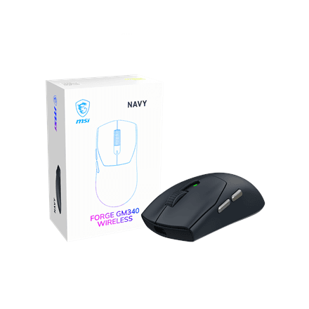 Беспроводная игровая мышь MSI Forge GM340 Wireless, 12000 DPI, тёмно-синяя
