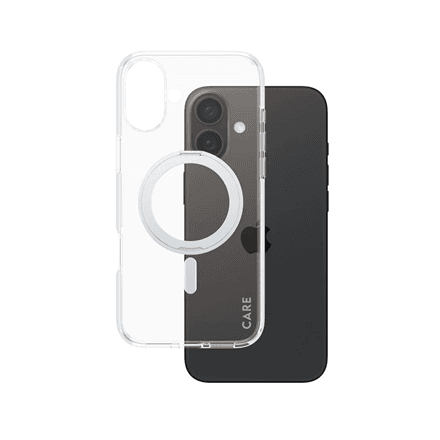 Ümbris iPhone 16 Plus, CARE Feature MagSafe, hõbedane