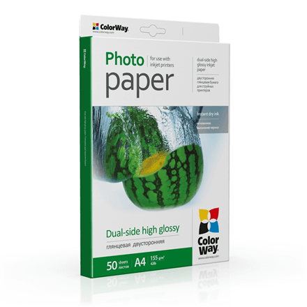 ColorWay double-sided glossy photo paper, A4, 155 g/m², 50 sheets