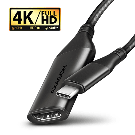 Aktiivne videoadapter Axagon RVC-HI2M, USB-C – HDMI, 0,25 m