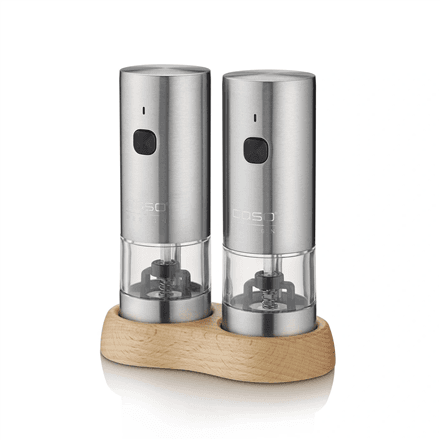 Caso SpiceDuo electric salt and pepper grinder, stainless steel, USB-C