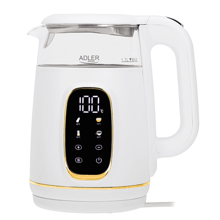Adler AD 1305 kettle, white / gold, 1.7 l, 2200 W