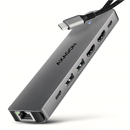 AXAGON HMC-7HX2 USB-C hub, 7-in-1, dual 4K displays, 5 Gbit/s