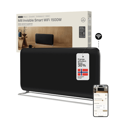 Mill PA1500WIFI4A panel heater, black, 1500 W, up to 22 m², IPX4