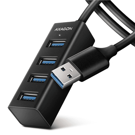 USB-jagur AXAGON HUE-M1AL, 4 porti, USB 3.2 Gen 1, metallkorpus